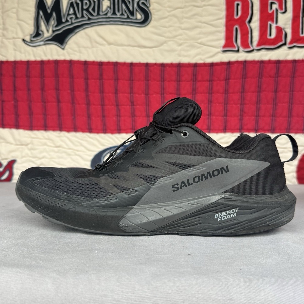Size 13 - Salomon Sense Ride 5 GTX‎ Men's Running Shoes Black Grey 471472